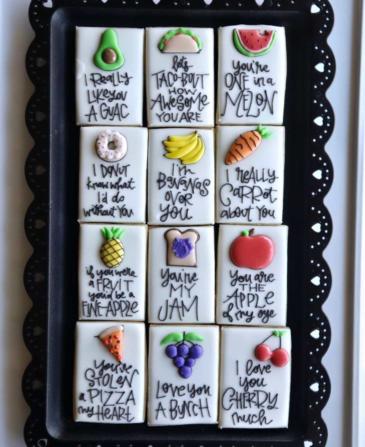 Lilie Licious Treats Food Word Play Valentine's Day custom sugar cookies