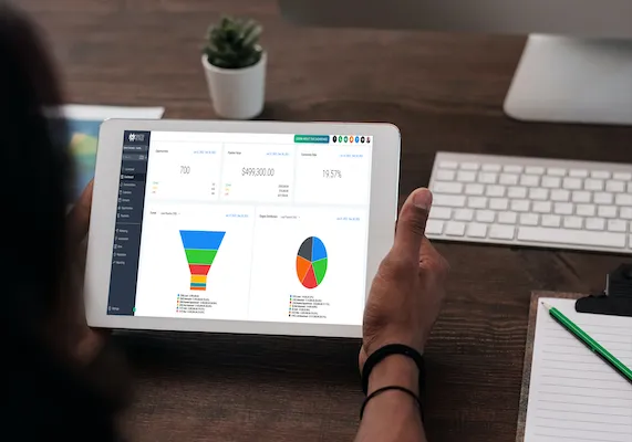 iPad with Monster Metrics Dashboard