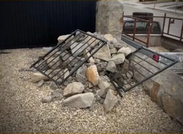 Pile of rocks and metal