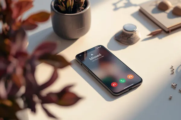 Smart phone showing missed call