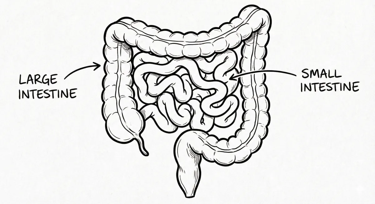 small and large intestines
