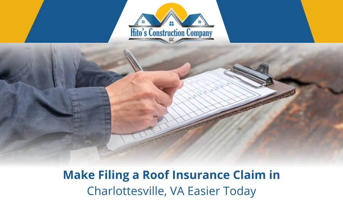 Filing a Roof Insurance Claim in Charlottesville, VA checklist with documentation and photos prepared.