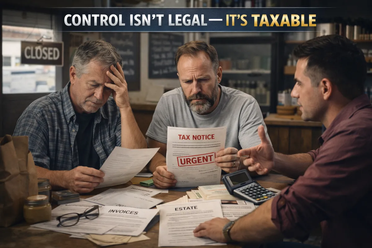 Business owner reviewing continuity and estate planning documents with advisor