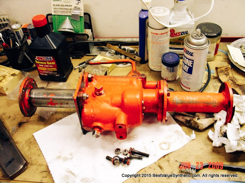 Amsoil cans on Jim's work bench