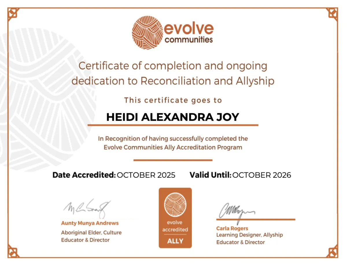 Celebrating My Ally Accreditation with Evolve Communities