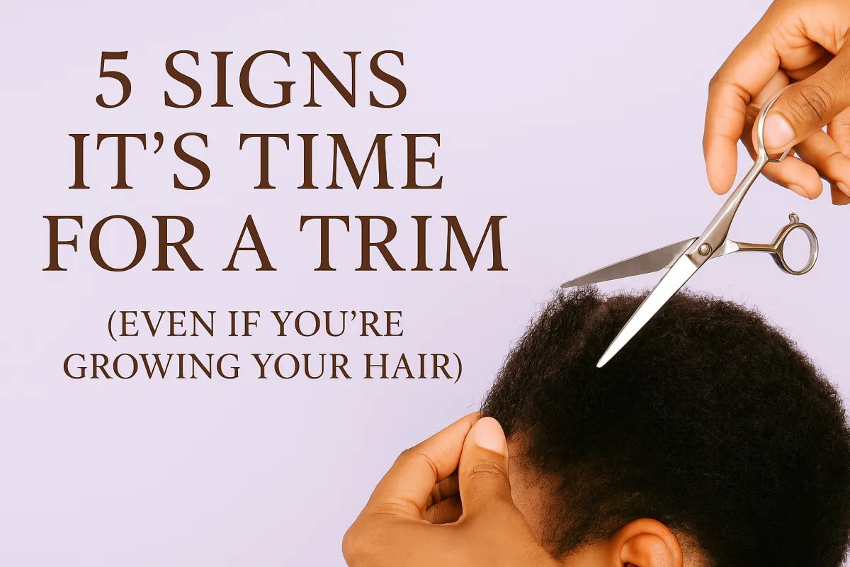 Stylist trimming natural ends with scissors, soft focus and neutral tones