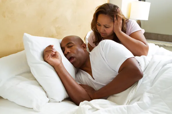 Woman unable to sleep because of snoring partner