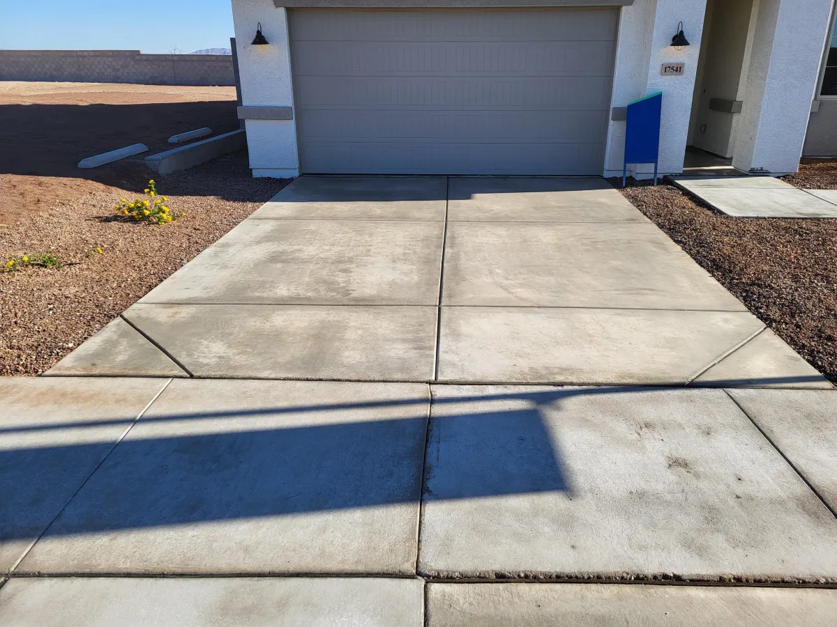 pressure washed driveway