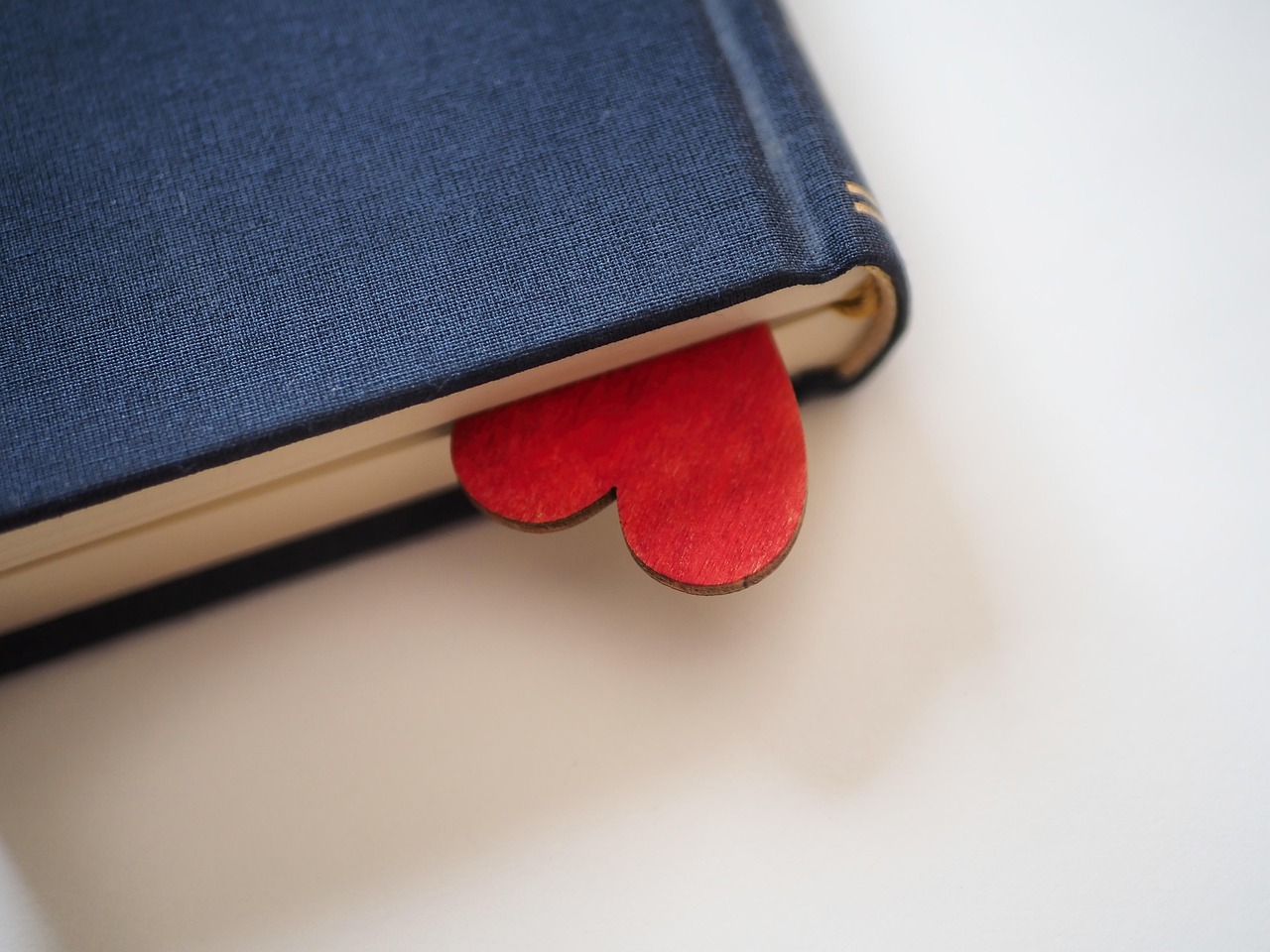 Bible with heart bookmark
