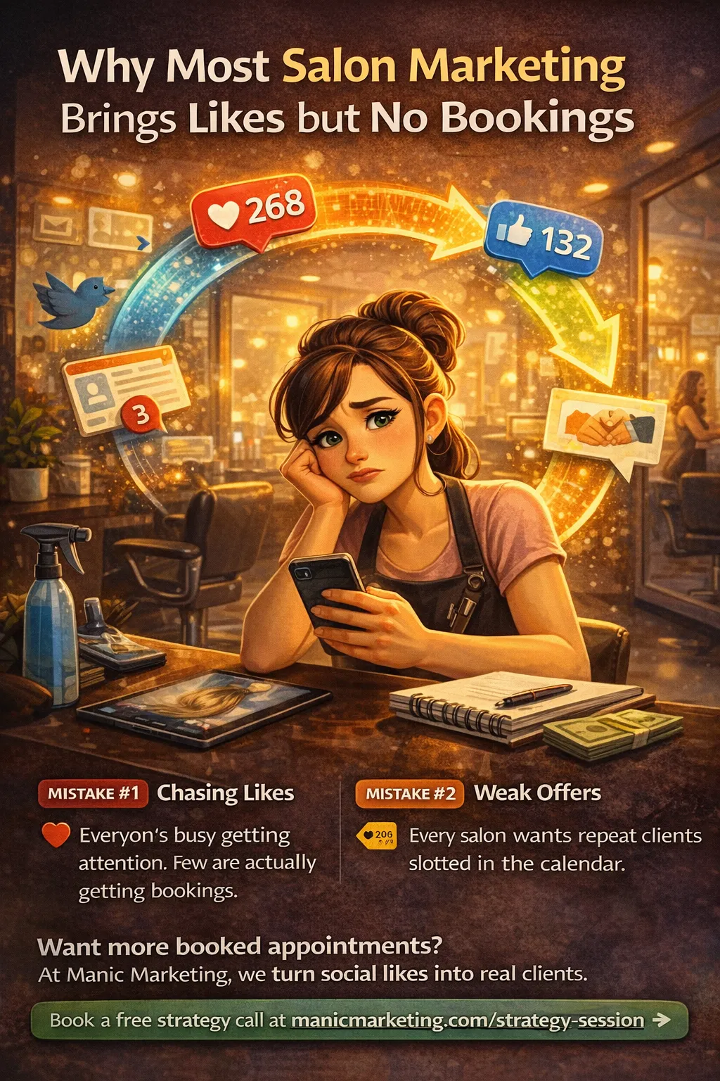 Why Most Salon Marketing Brings Likes but No Bookings