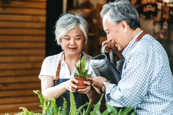 Image of seniors engaged in meaningful activities, such as volunteering, pursuing hobbies, or spending time with loved ones.