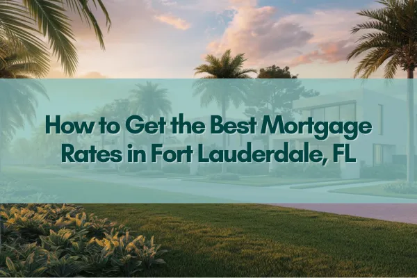 Fort Lauderdale skyline with home mortgage rate graph and Realtor consultation