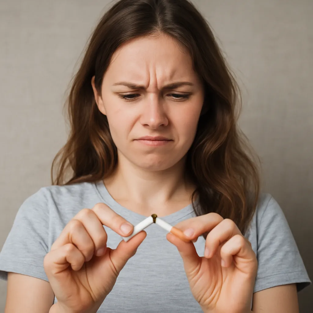 woman breaking the smoking habit