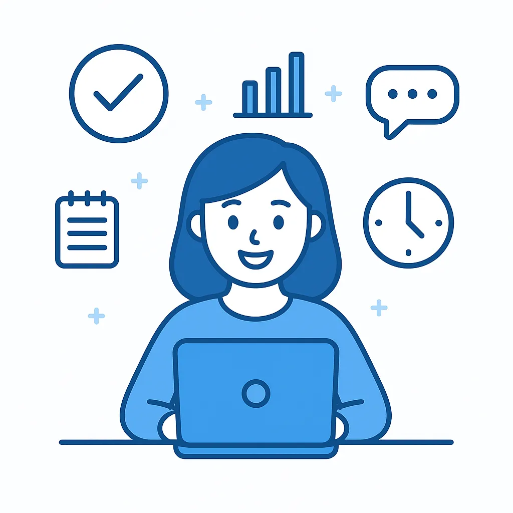 Remote admin assistant managing business tasks remotely for small business owners