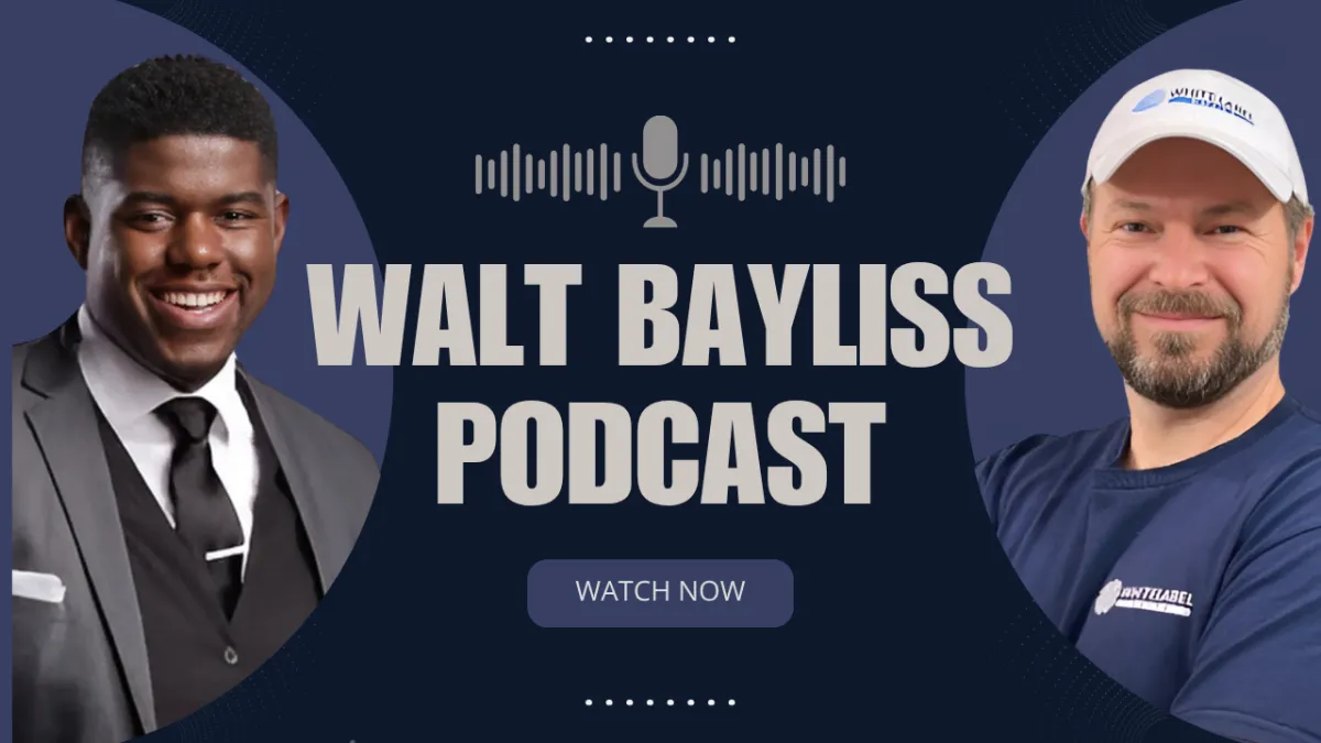Andy Audate and Walt Bayliss on the Walt Bayliss Podcast discussing entrepreneurship, mindset, and digital marketing success — featured on Influencer Empires