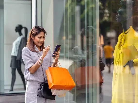 Woman using cellphone