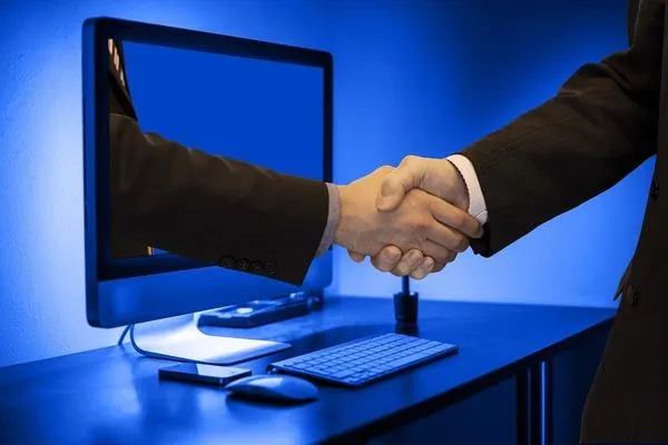 handshake between a real estate investor and a lender, conveying trust, 