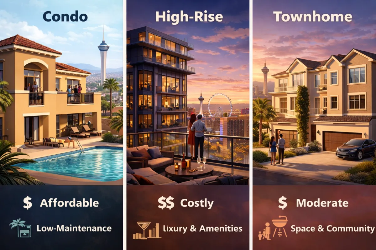 Condo vs High-Rise vs Townhome in Las Vegas: Cost & Lifestyle Comparison