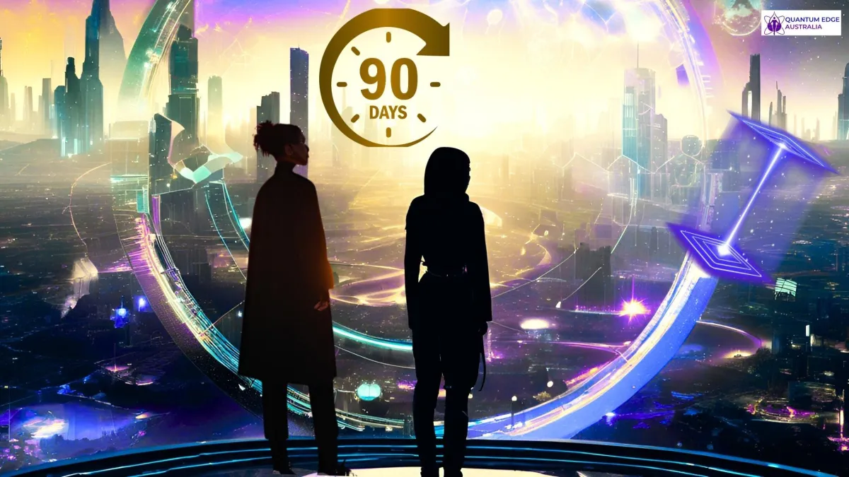 Gen-Z entrepreneur visualizing futuristic business product journey with spiritual and technological themes