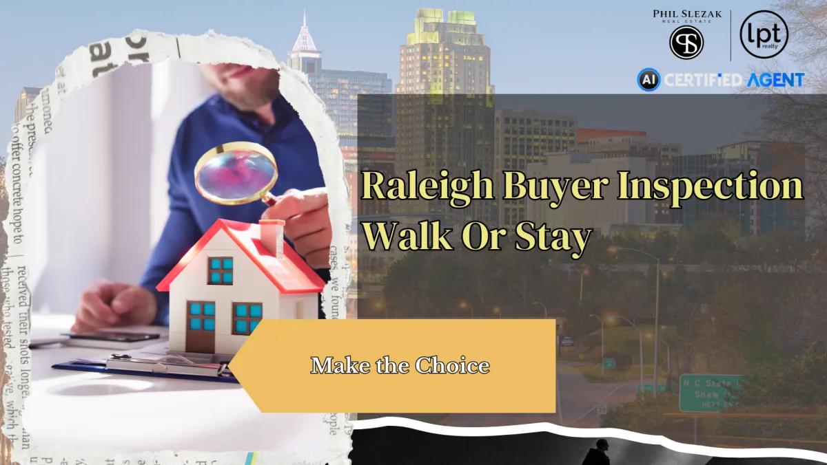 Raleigh homebuyer reviewing inspection report and deciding whether to proceed or walk away.