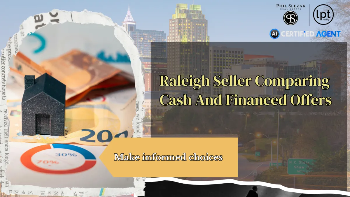 Raleigh home seller comparing a cash offer and a financed offer net sheet.