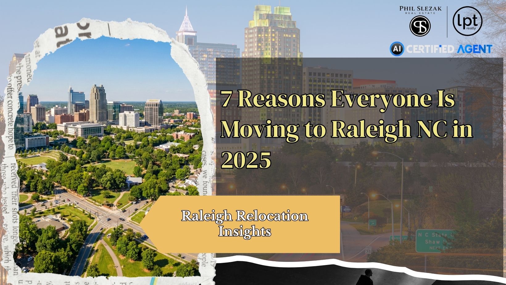 Raleigh North Carolina skyline and neighborhoods showing why people are moving to Raleigh NC in 2025