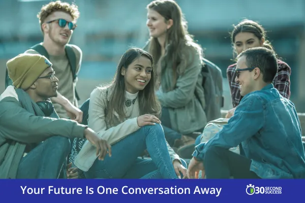 College Students Talking in a Group Building Their Network