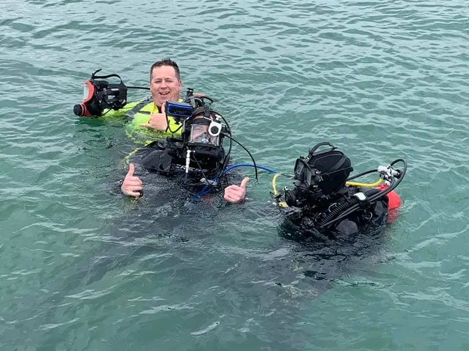TXPSD diver in full gear during a public safety training session.