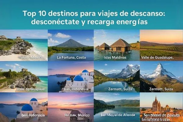 Top 10 destinos para viajes de descanso: desconéctate y recarga energías