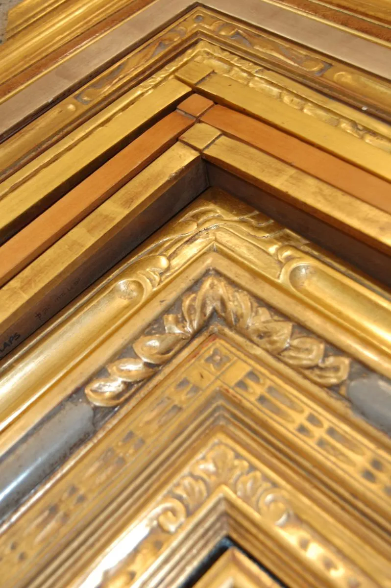 gold leaf and sliver leaf picture framing in denver