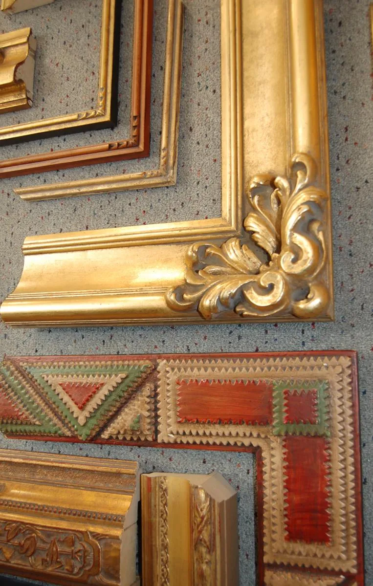 gold leaf and sliver leaf picture framing in denver