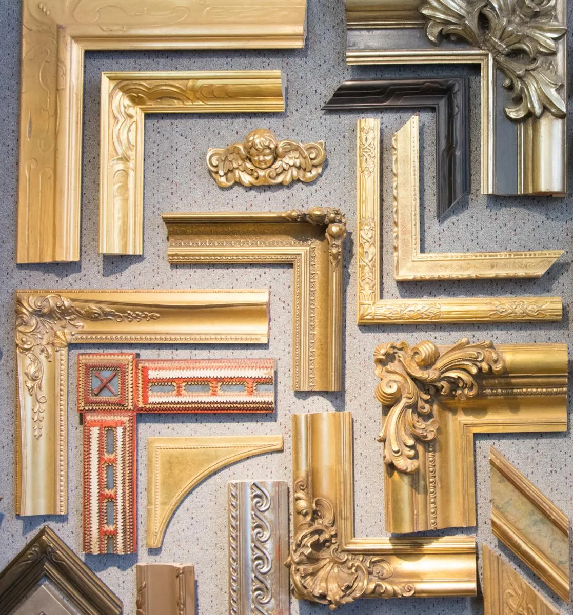 gold leaf and sliver leaf picture framing in denver