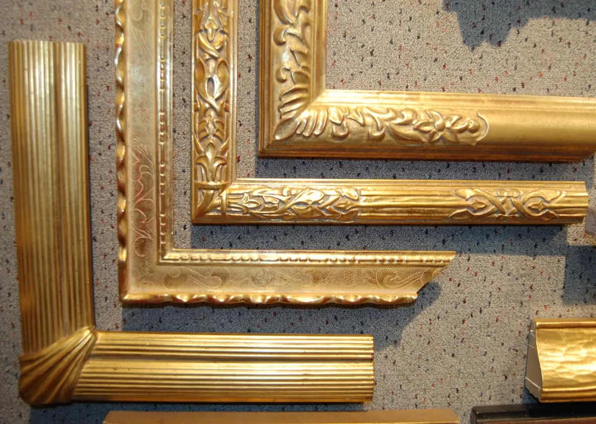 gold leaf and sliver leaf picture framing in denver