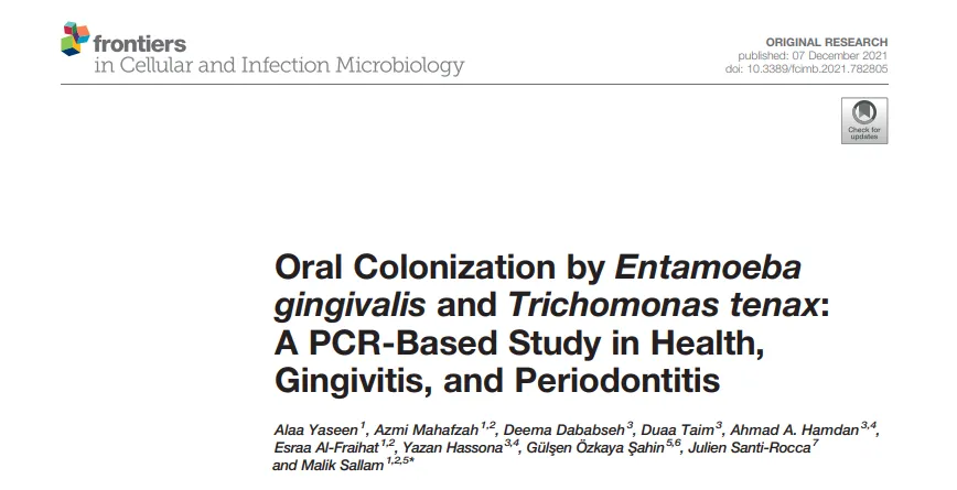 Oral Colonization By Entamoeba Gingivalis And Trichomonas Tenax. A PCR-Based Study In Health, Gingivitis, and Periodontitis