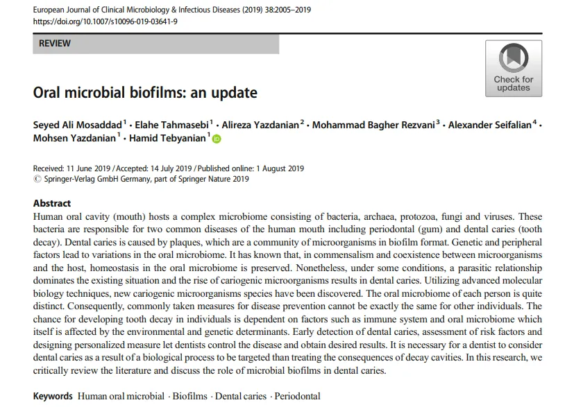 Oral Microbial Biofilms - An Update