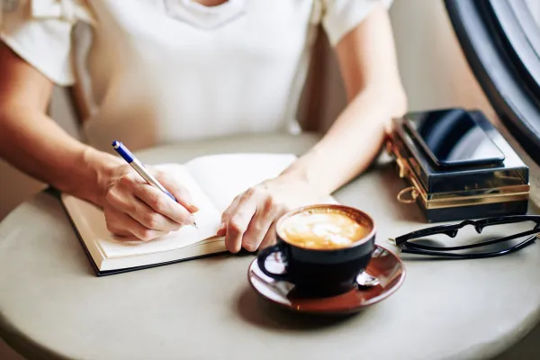 desk top flat lay