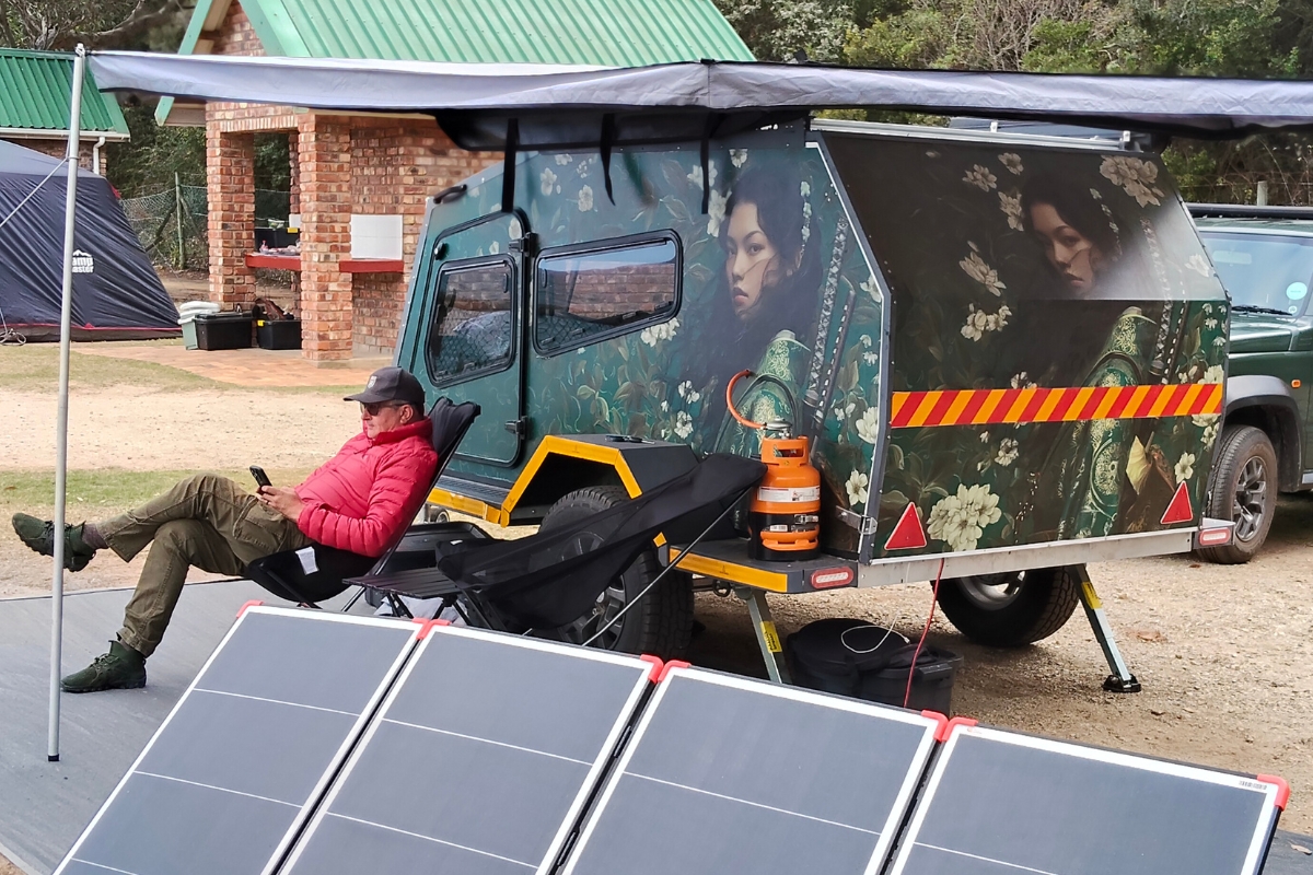 For two night Jimny Girl camped at Victoria Bay Caravan Park showing what she is made of 