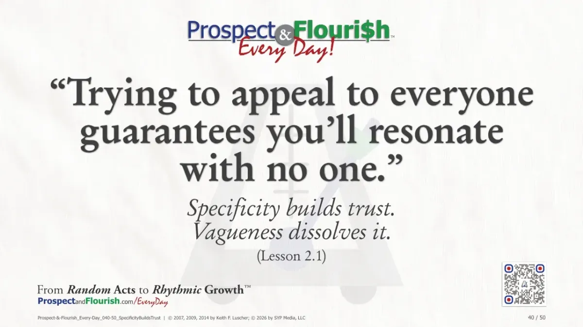 “Trying to appeal to everyone guarantees you’ll resonate with no one.”