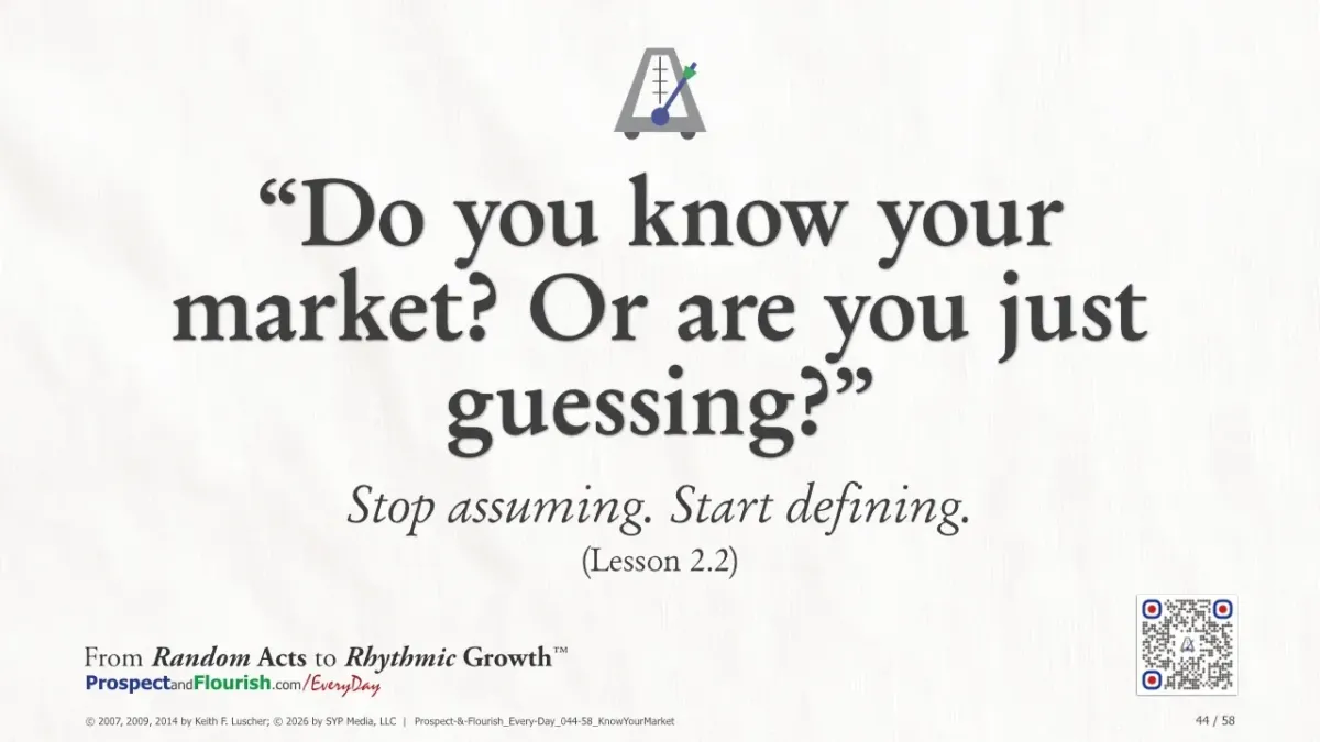 “Do you know your market? Or are you just guessing?”