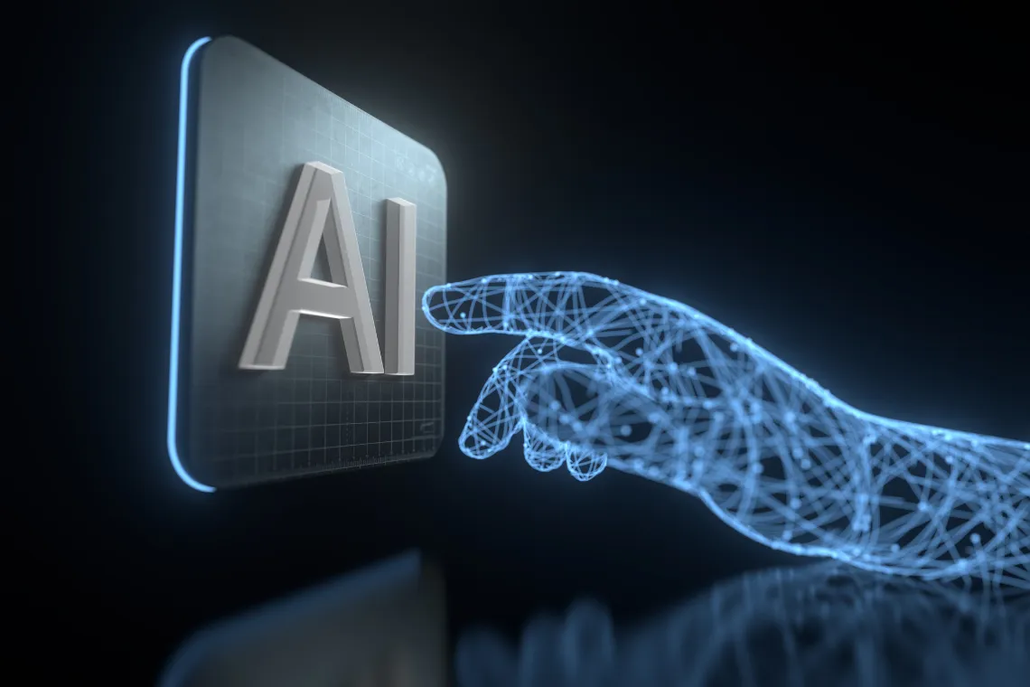 hand touching AI