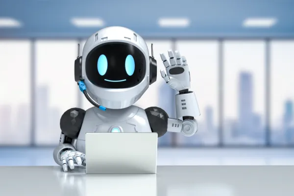 Robot receptionist using artificial intelligence to respond to leads