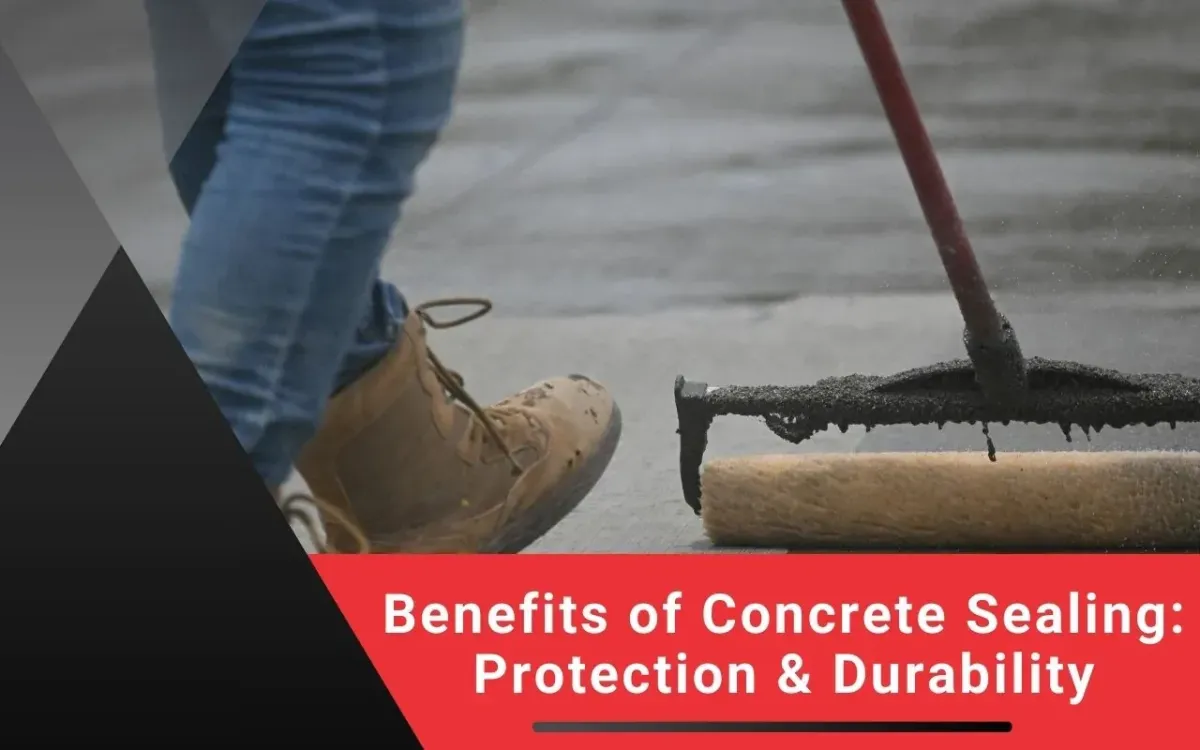 Technician applying sealer for long-term concrete protection
