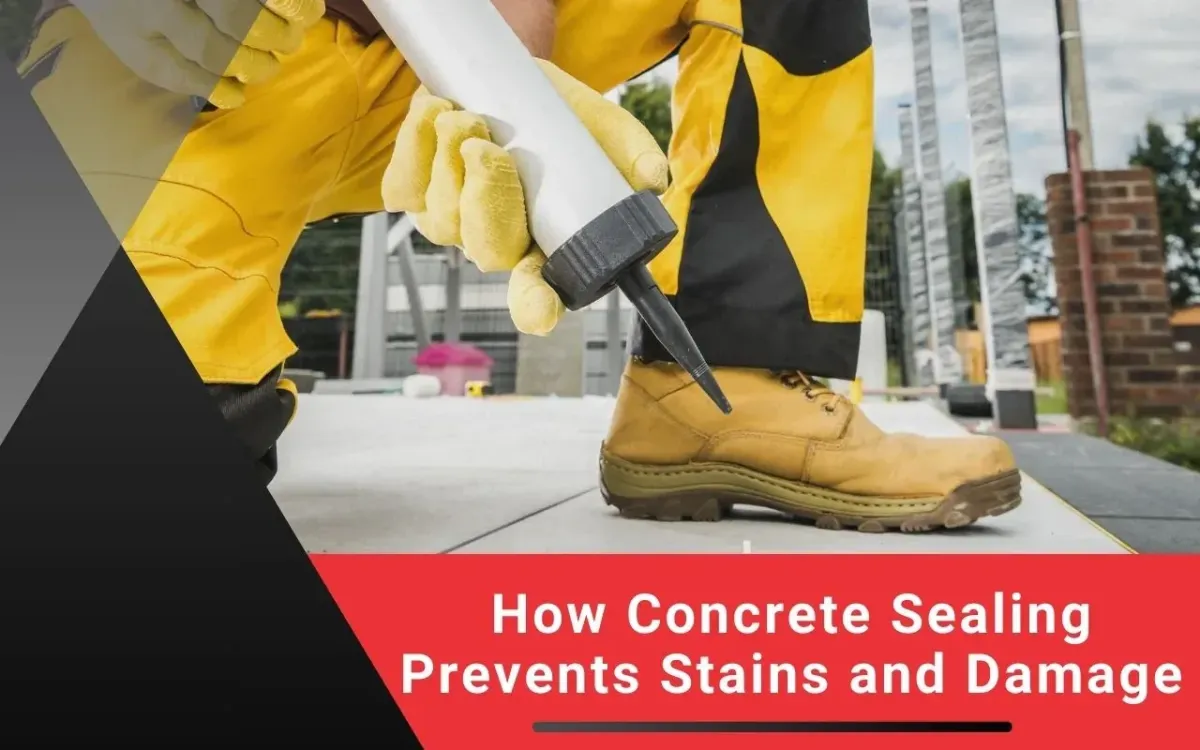 Concrete patio protected from stains after sealing