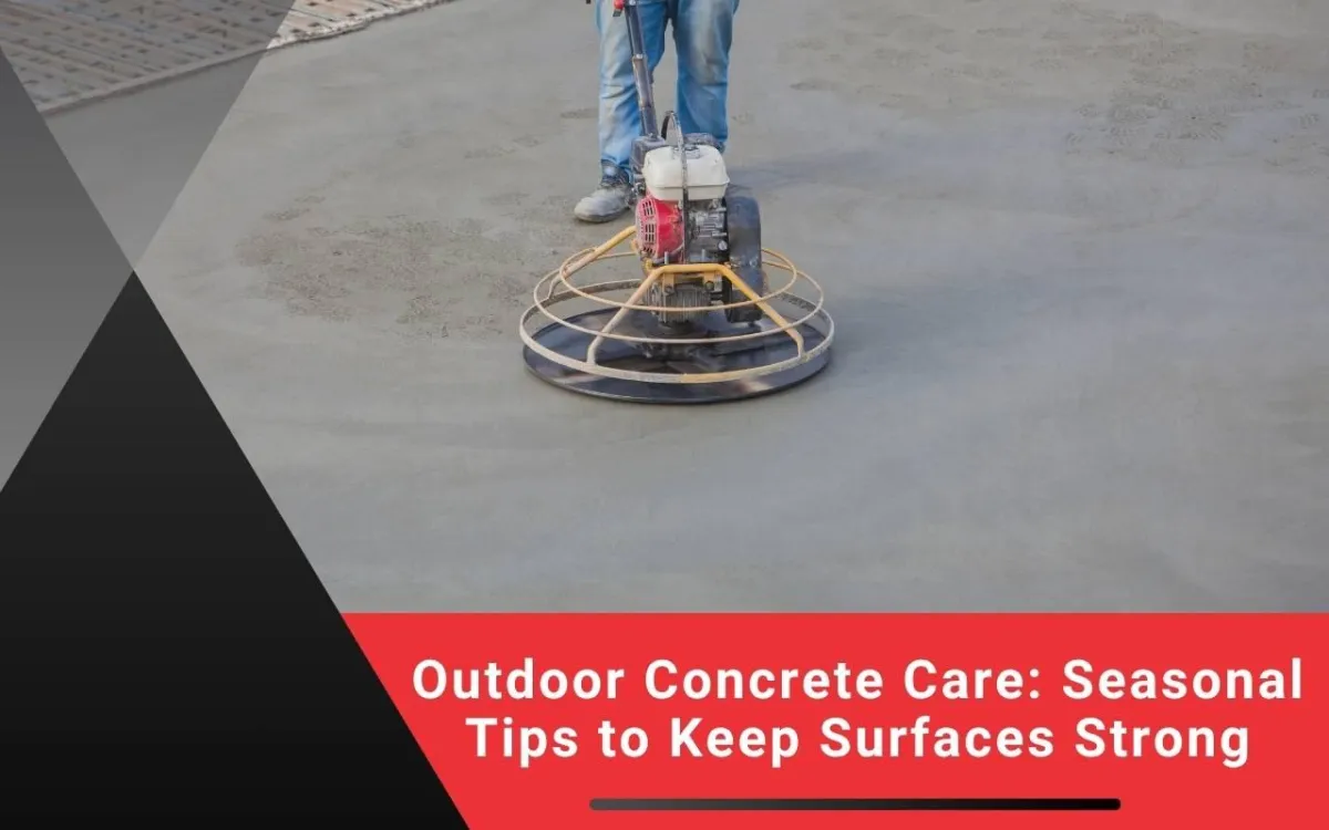 Crack being sealed on an outdoor driveway before winter