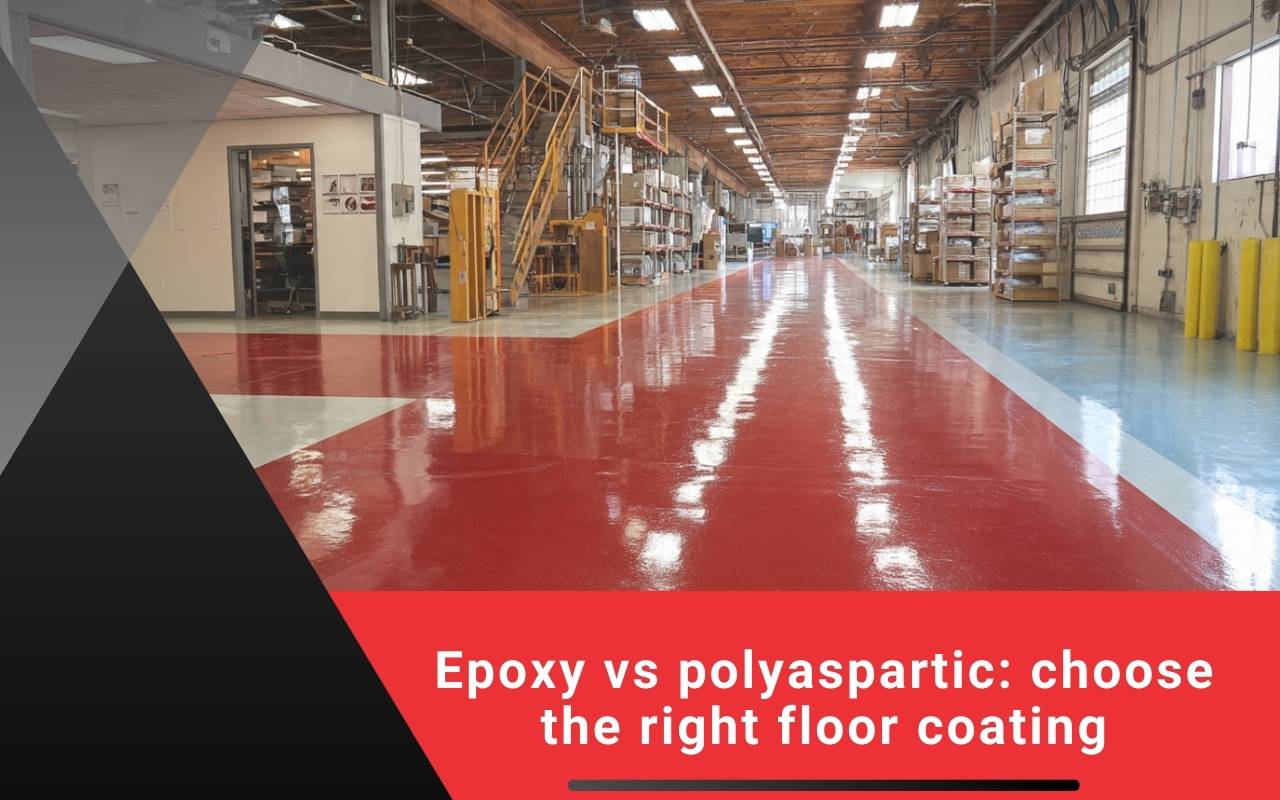 Durable epoxy polyaspartic floor coating Omaha installed in a busy warehouse aisle