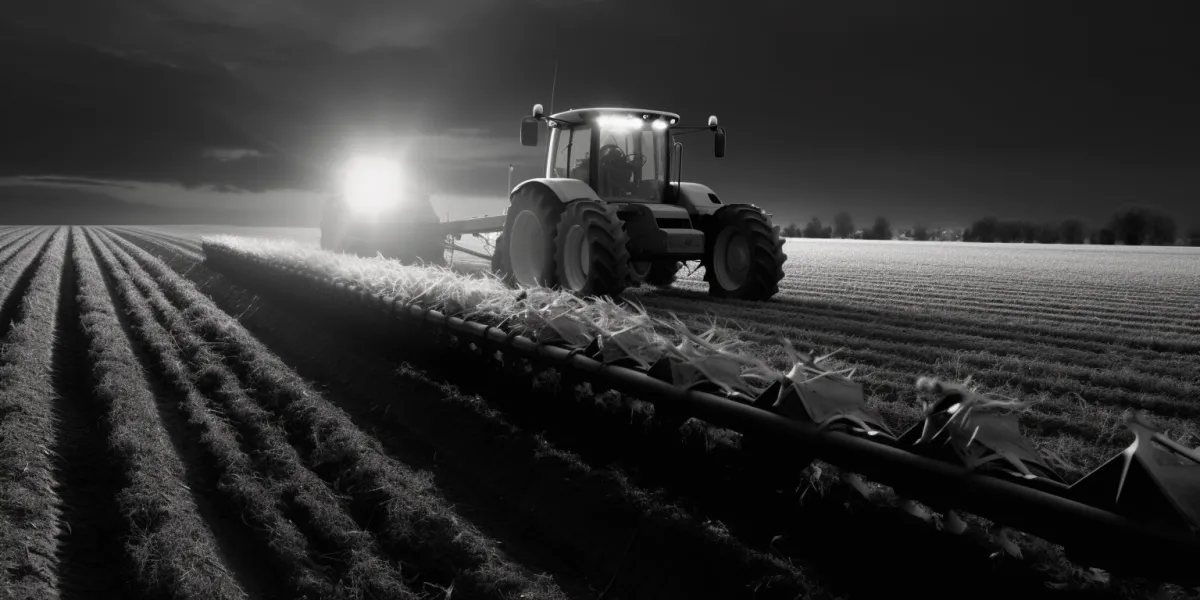 Tractor at night