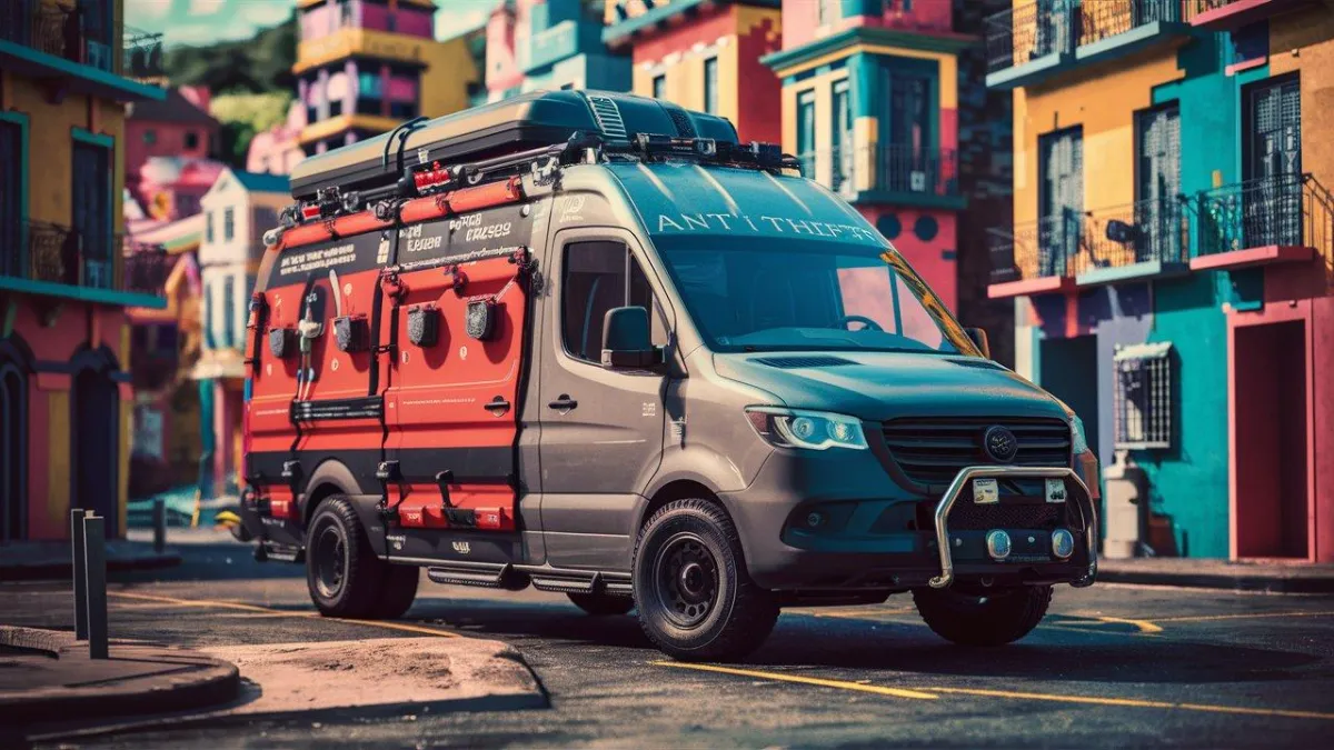 Van in street