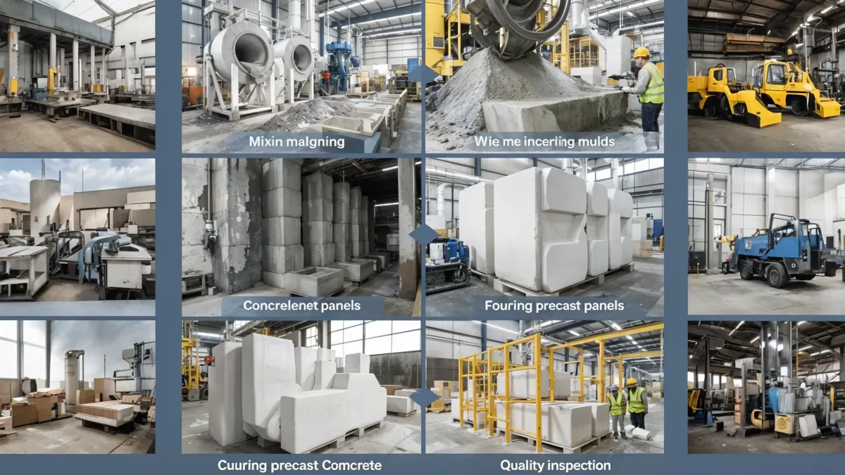 Step-by-Step Process of Manufacturing Precast Concrete Components