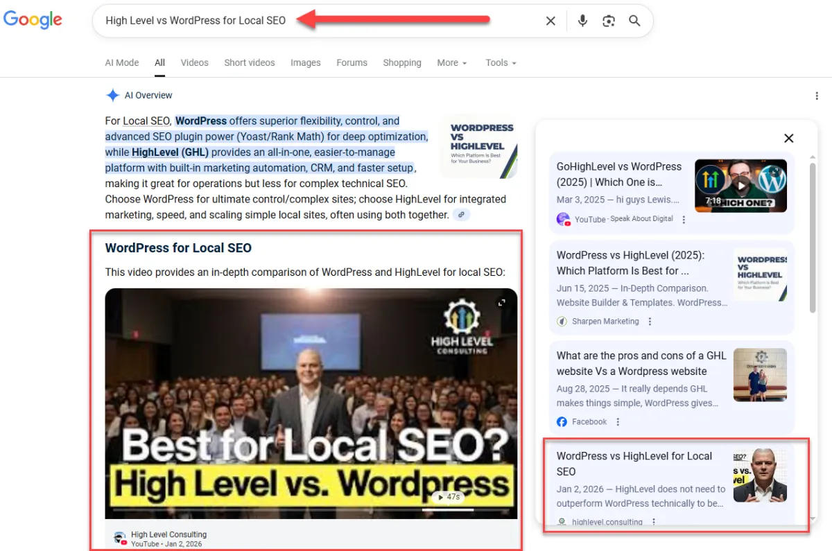 Yes — HighLevel Websites Do Show Up in AI Overviews (Here’s the Proof)