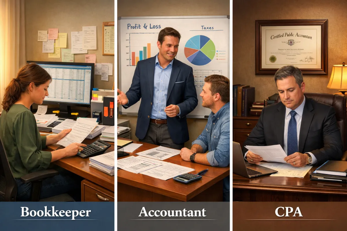 Bookkeeper, accountant, or CPA?